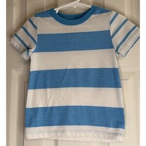 Cat & Jack Toddler Boys 18M Blue & White Striped Light Weight Short Sleeve Shirt